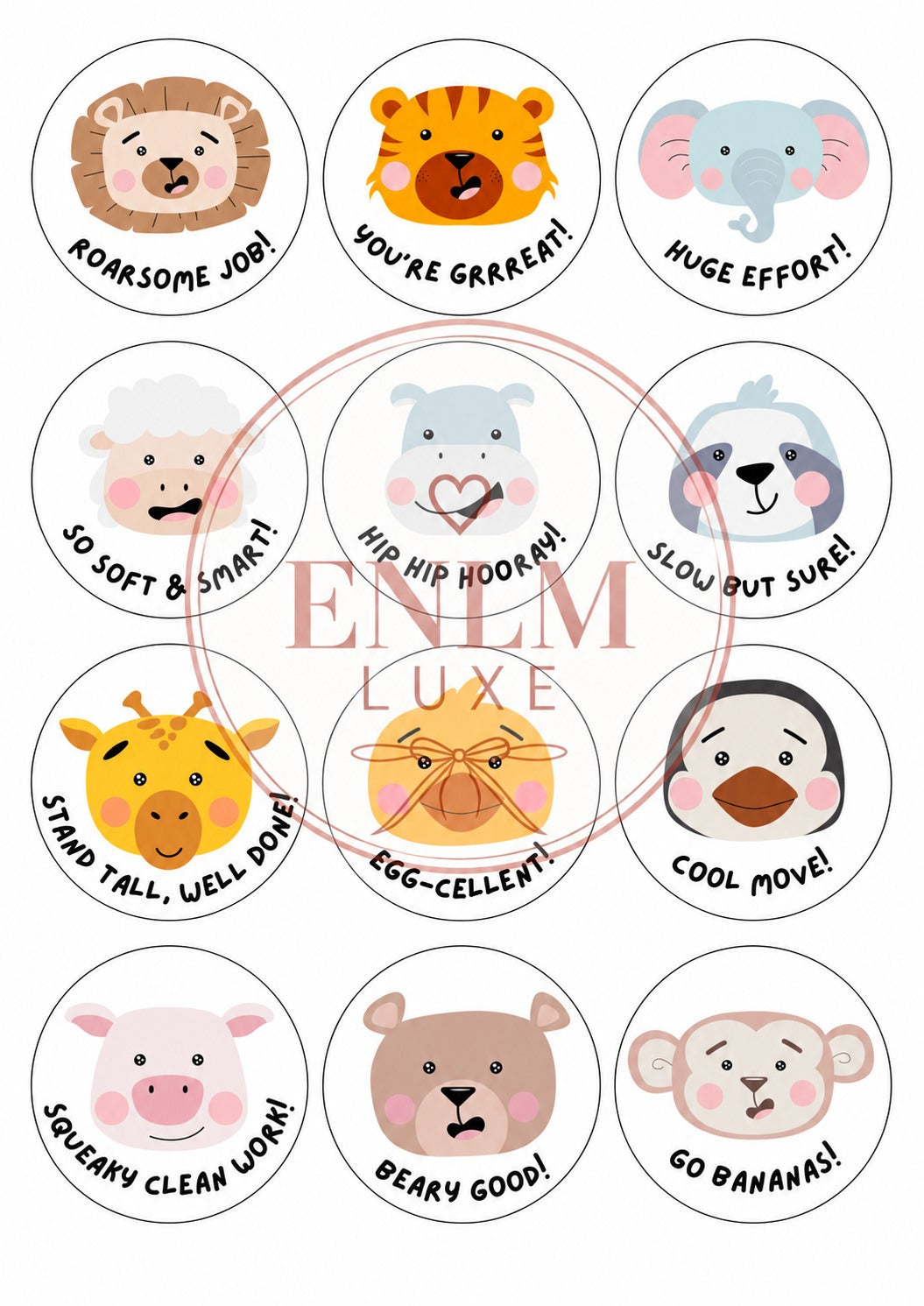 Animal Encouragement Stickers | Printable Kids Reward Stickers