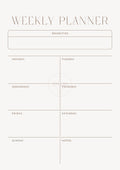 Beige Minimalist Weekly Planner Printable