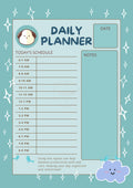 Blue Cute Dog Daily Planner Printable