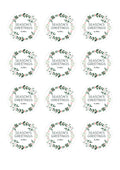 Christmas Foliage Sticker Sheet – 12 Printable Circle Stickers