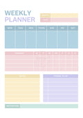 Pastel Colourful Minimal Weekly Planner Printable