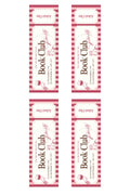 Pink Retro Book Club Invitation Bookmark Printable