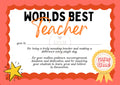 World’s Best Teacher Appreciation Certificate Printable